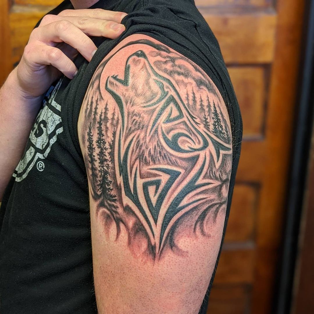 24 Tribal Wolf Tattoo for Everyone in 2021 - Small Tattoos & Ideas