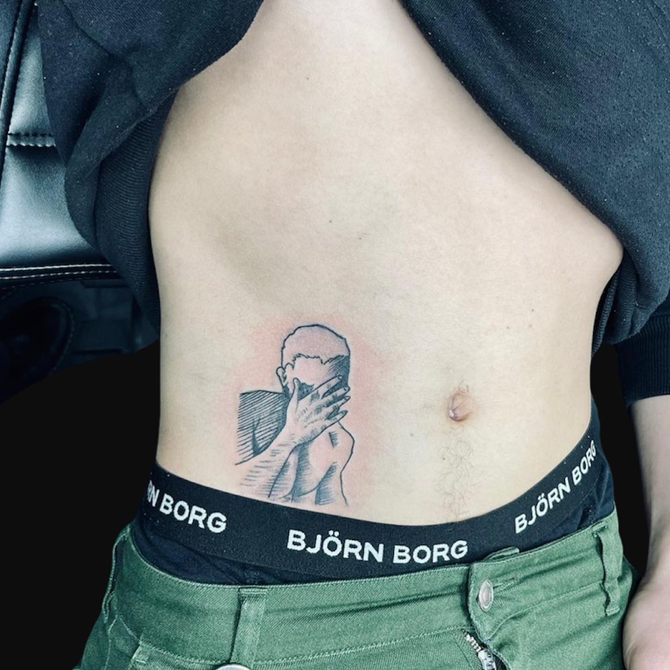 Depression art on body