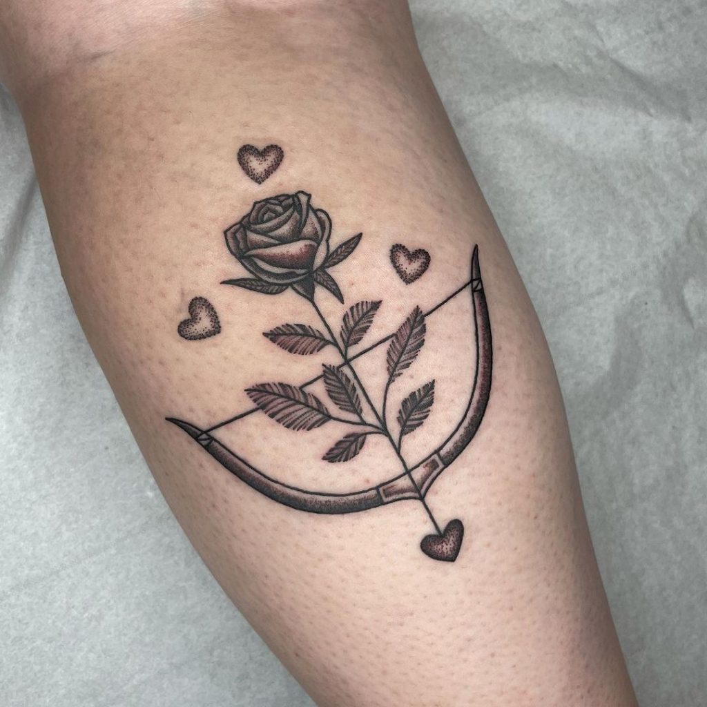Sagittarius tattoo with roses