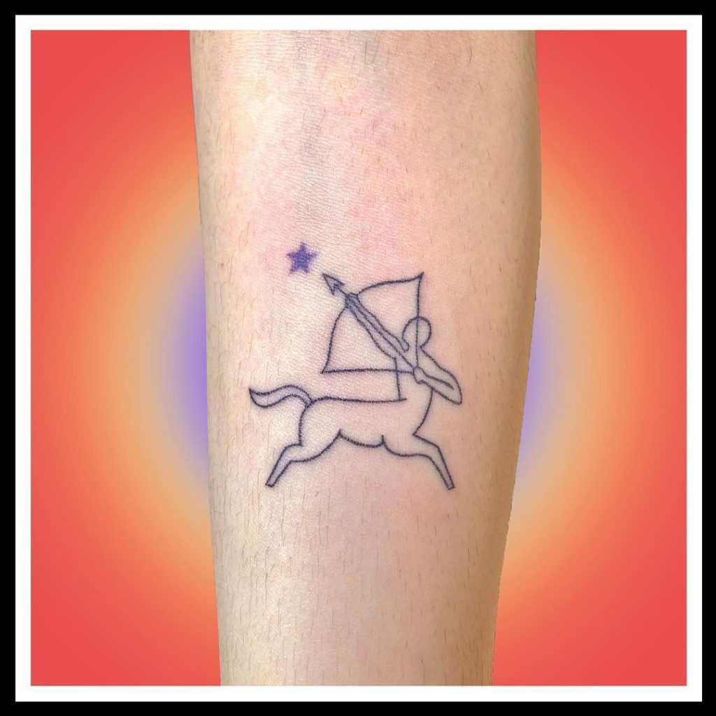 Minimalist Sagittarius tattoo
