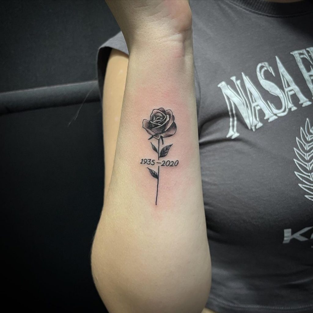 Memorial tattoos on arm
