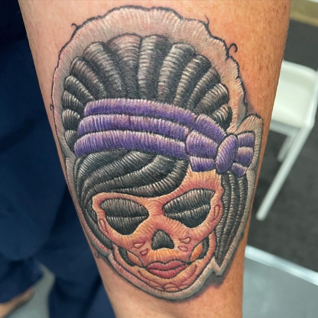 Day of the dead patchwork tattoos