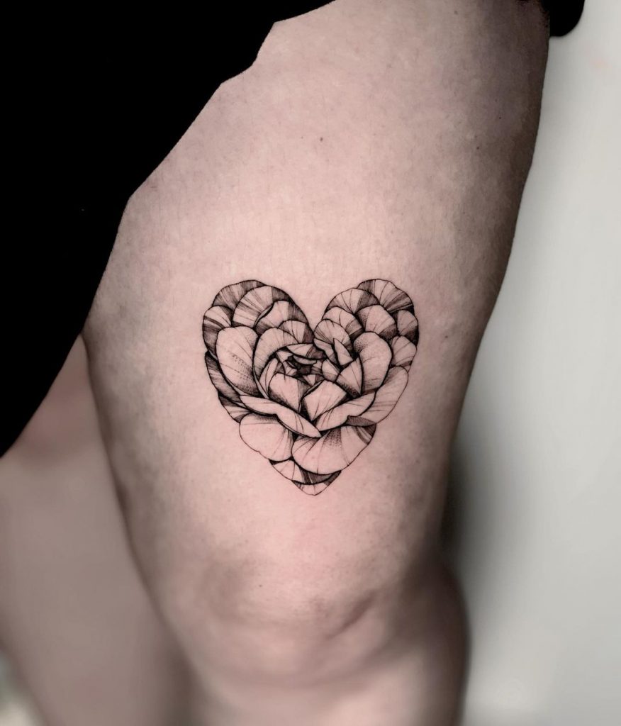 Rose heart tattoos