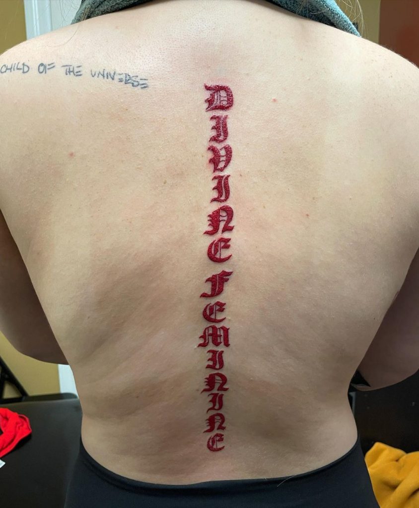 Quote spine tattoos