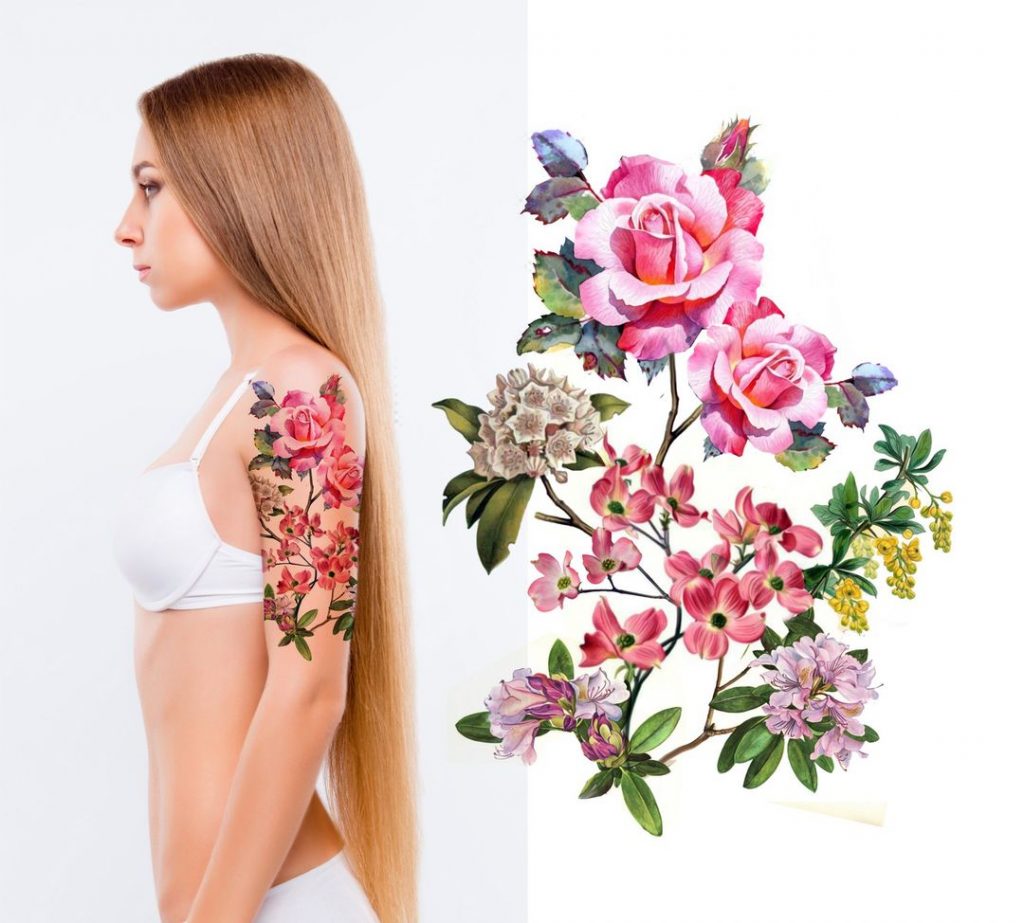 realistic flower body art