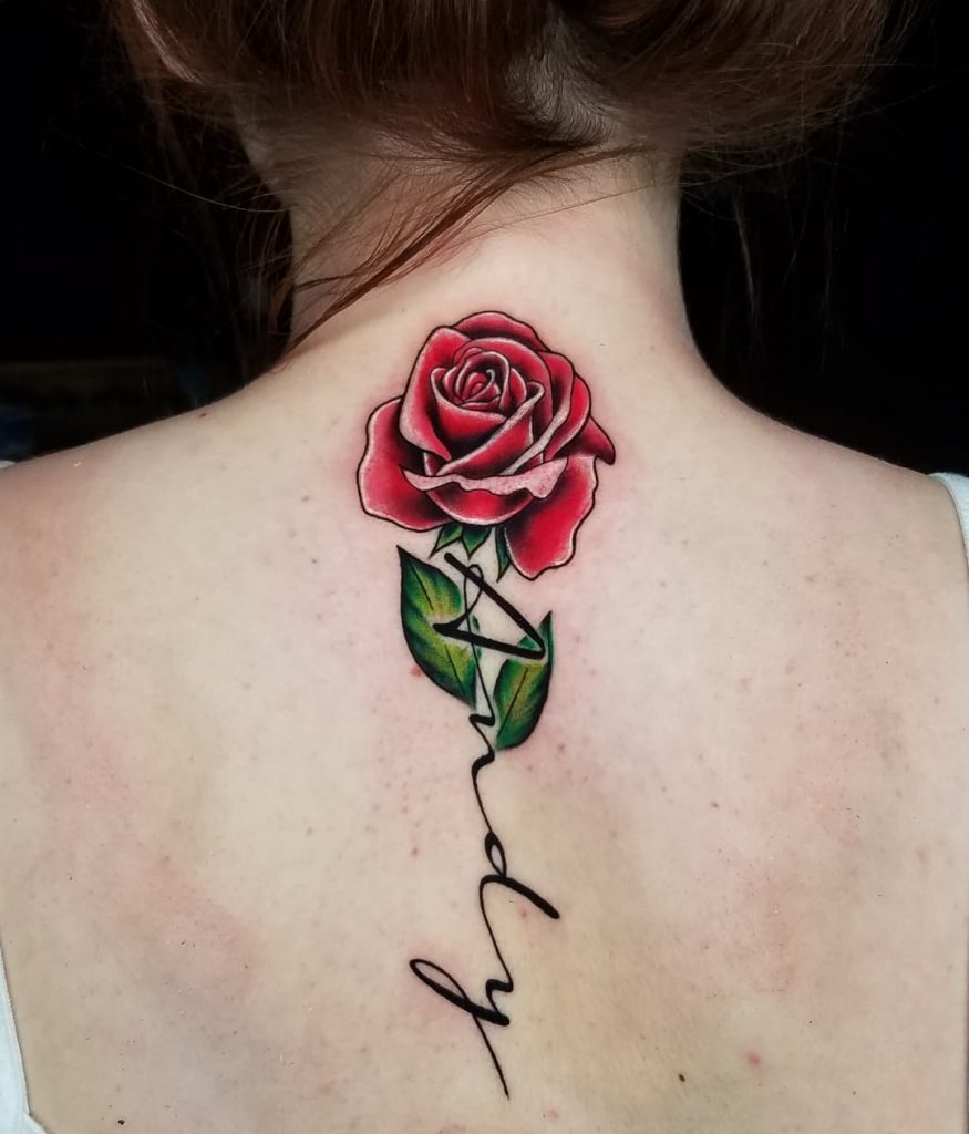 rose spine tattoos