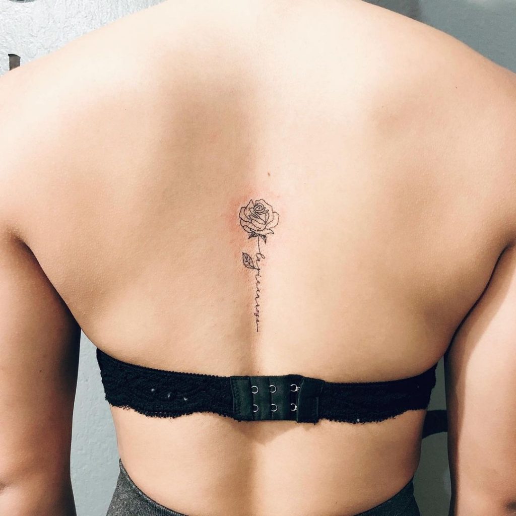 minimalist spine tattoos
