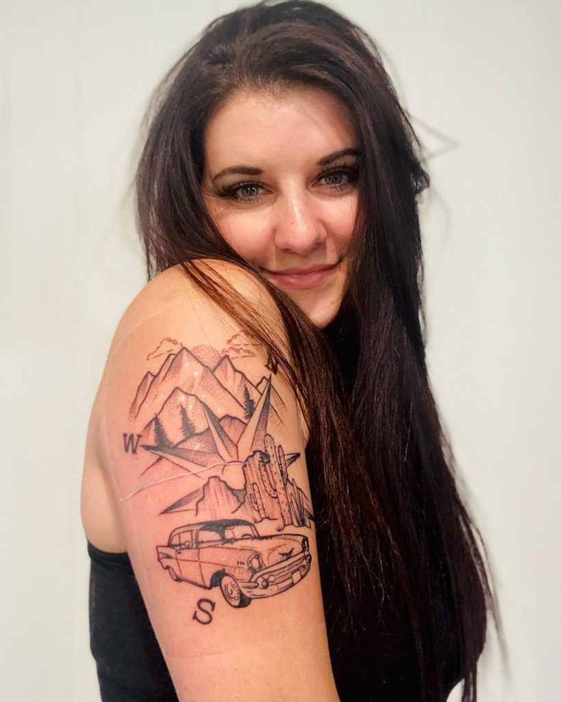 compass body art