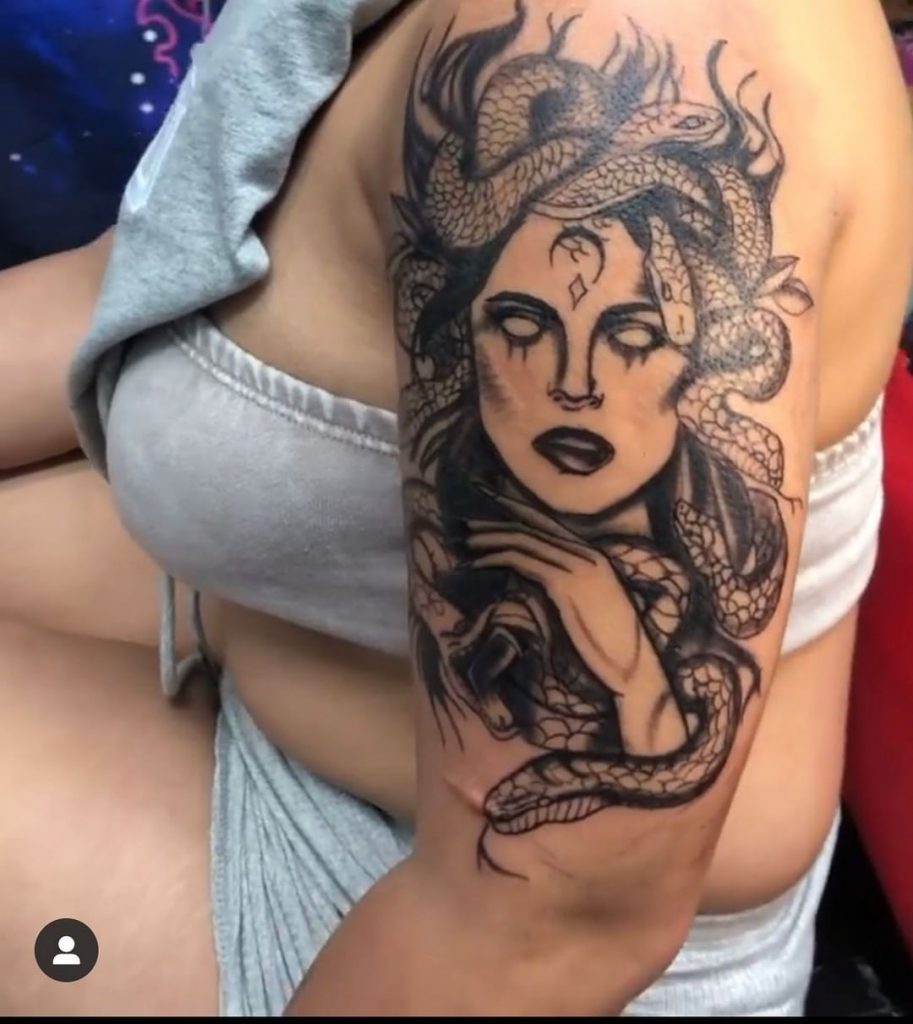 medusa half sleeve tattoos for women