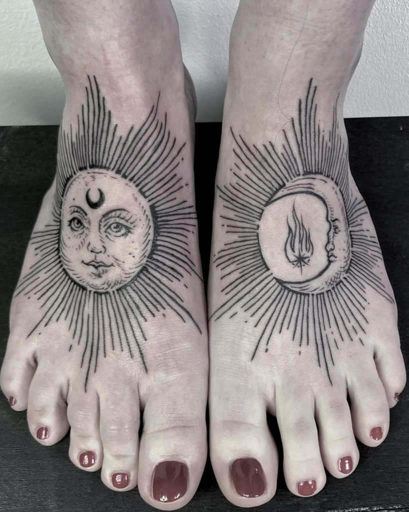 Sun and moon body art