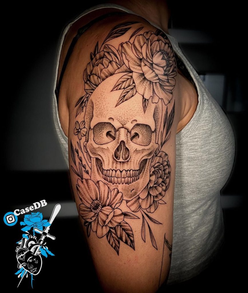 skeleton half sleeve tattoos for women