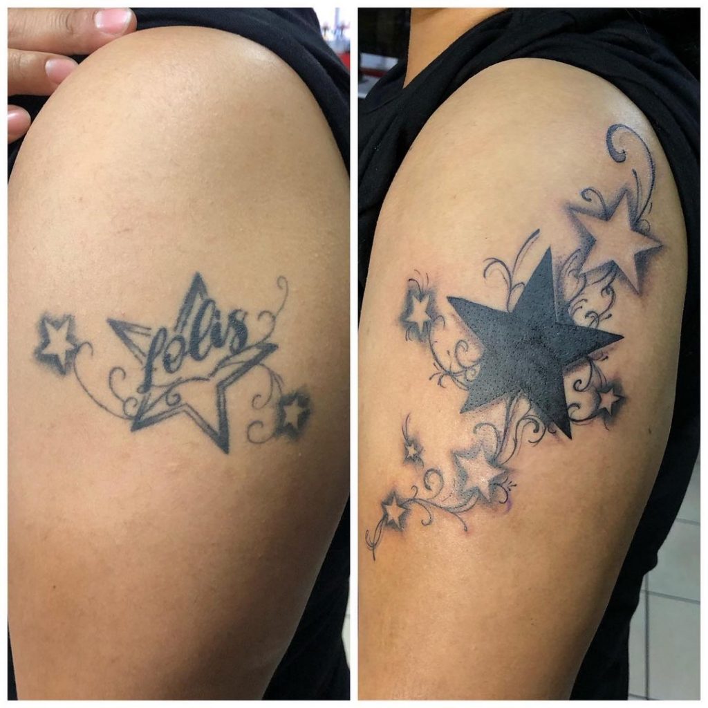 stars as cover up tattoos