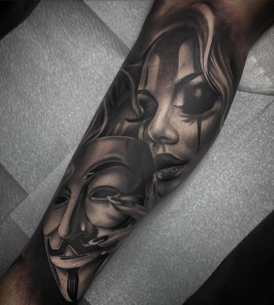 v for vandetta body art