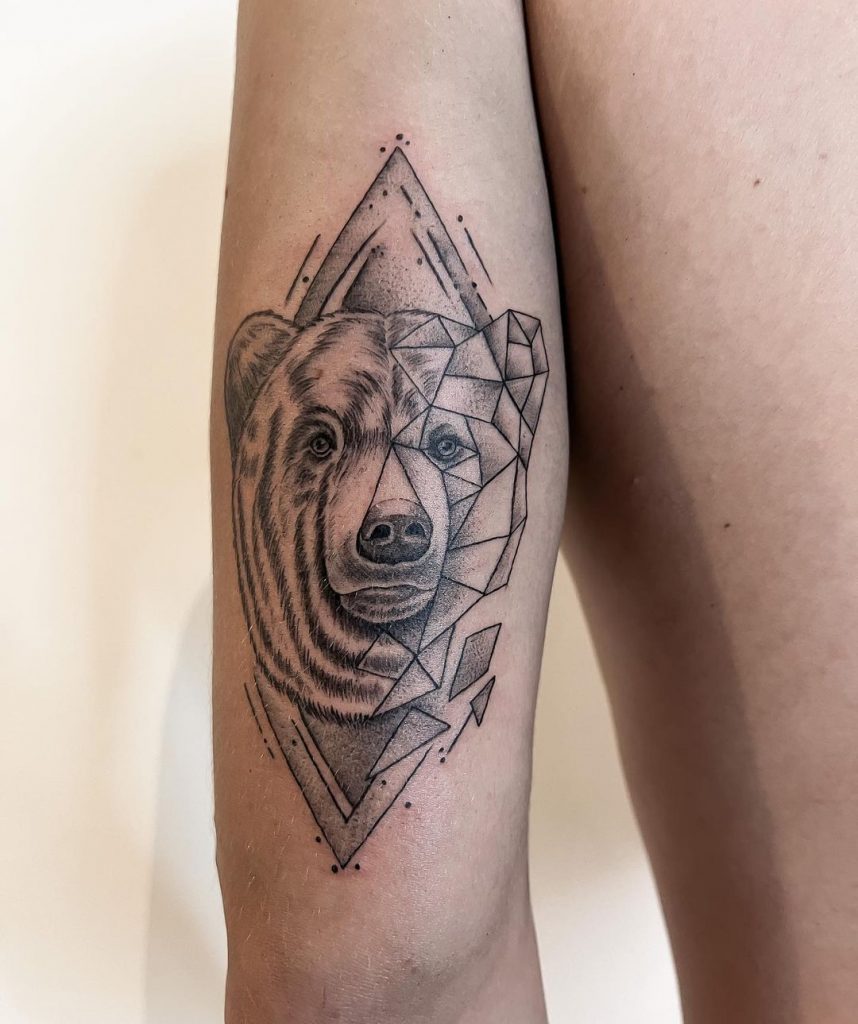 futuristic bear tattoo