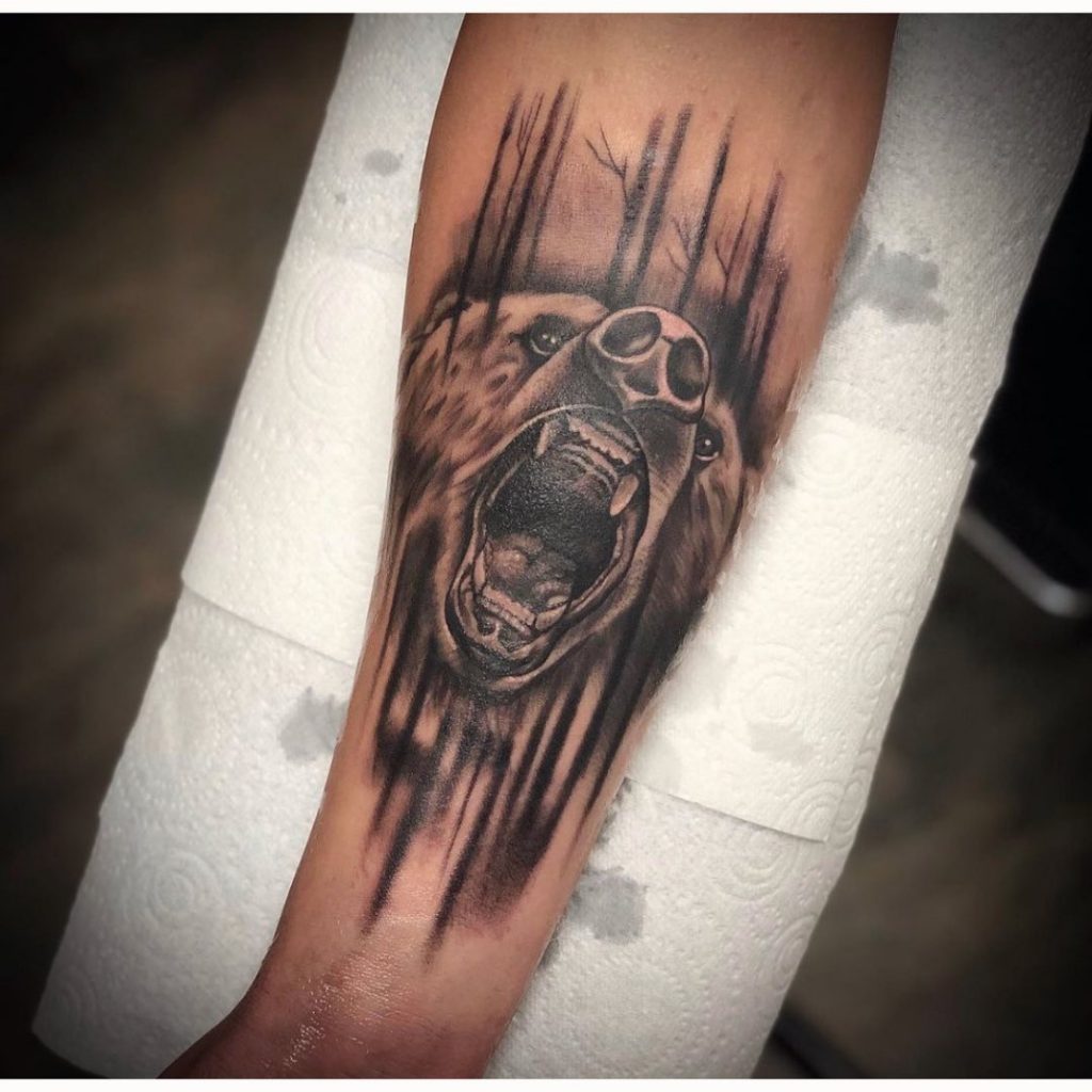 horror bear tattoo