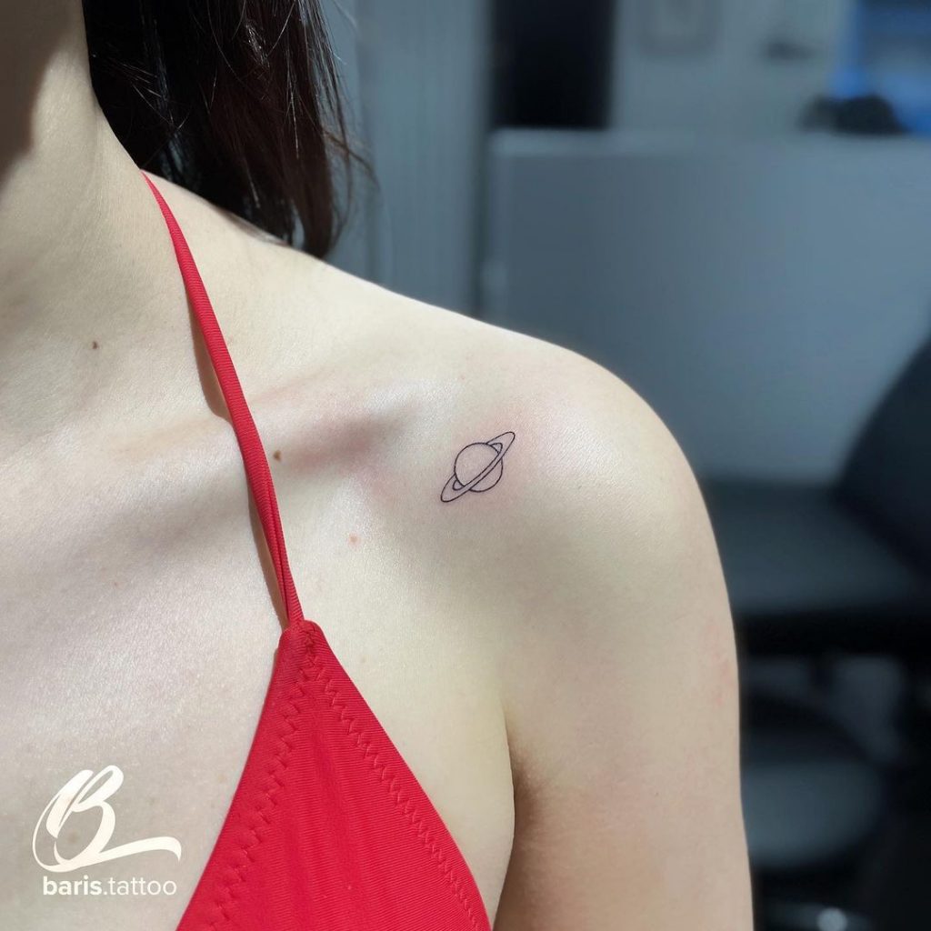 planet small tattoo