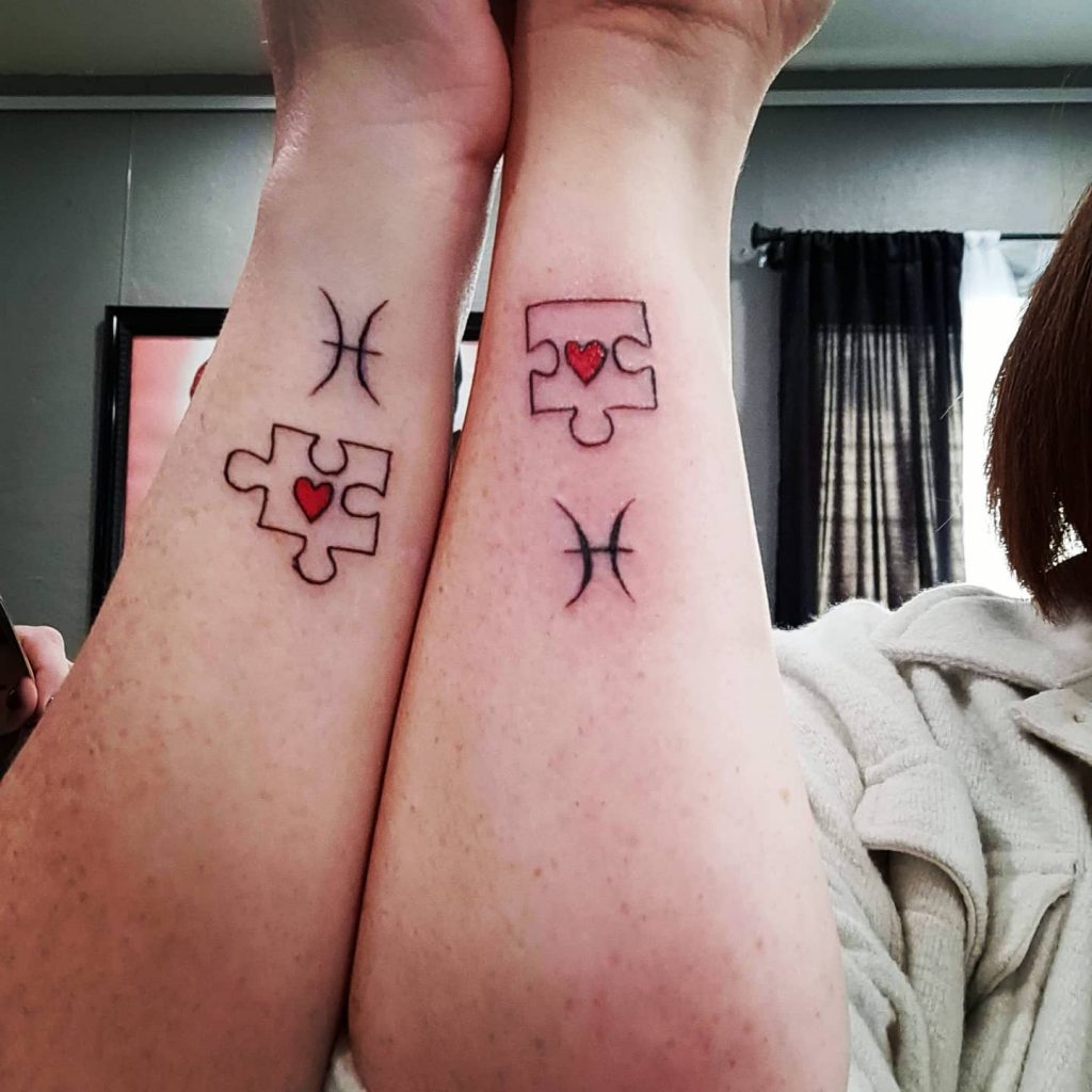 puzzle piece sister tattoo
