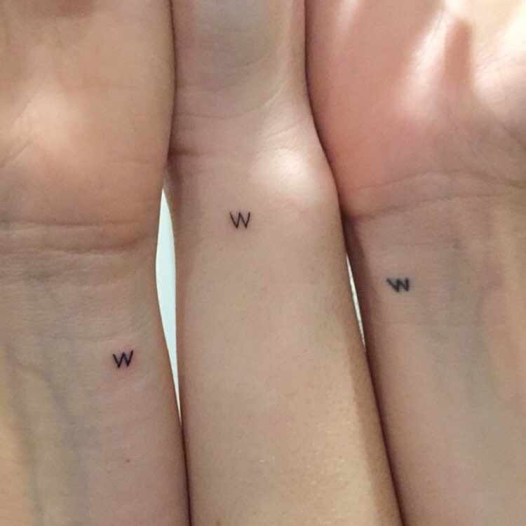 W tattoo matching sister tattoo