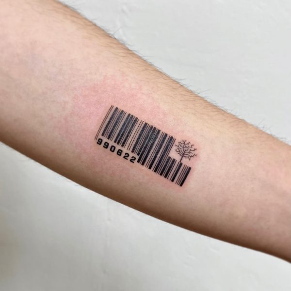 25 Cool Graphic Barcode Tattoo