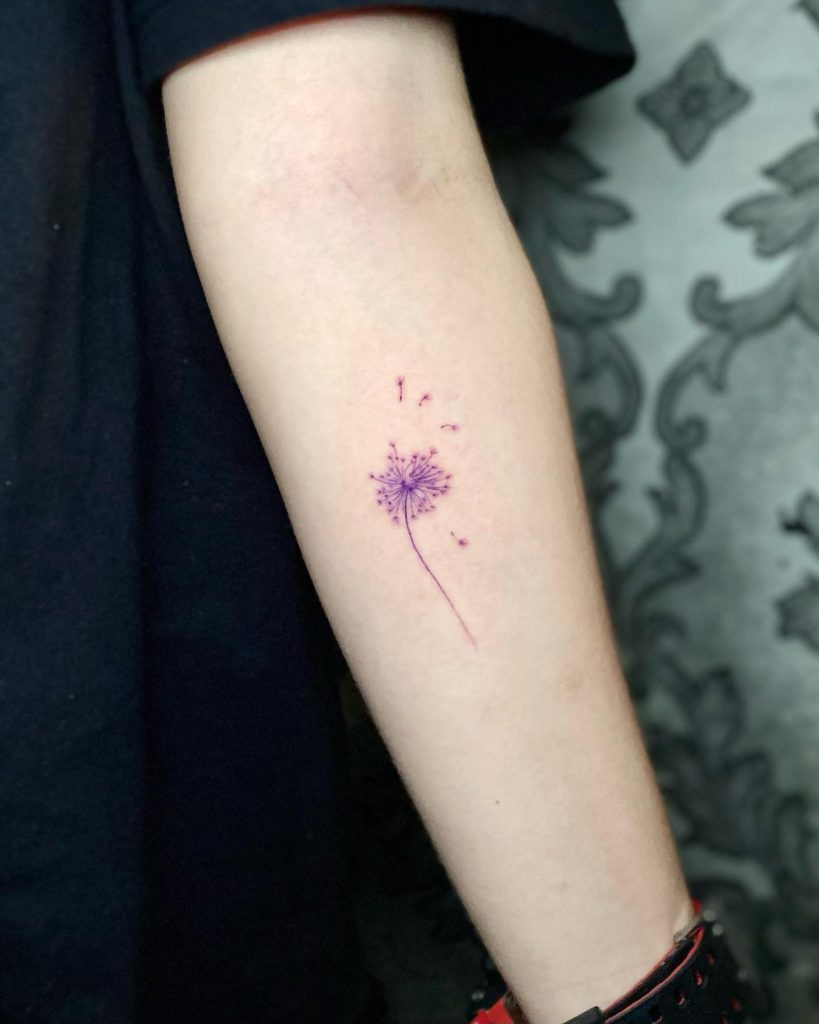 Purple Watercolor Dandelion
