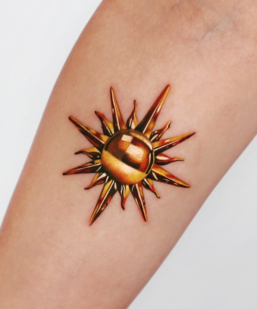 Gold Sun Tattoo