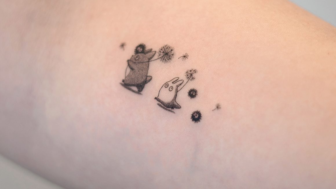 Totoro with Dandelion Tattoo