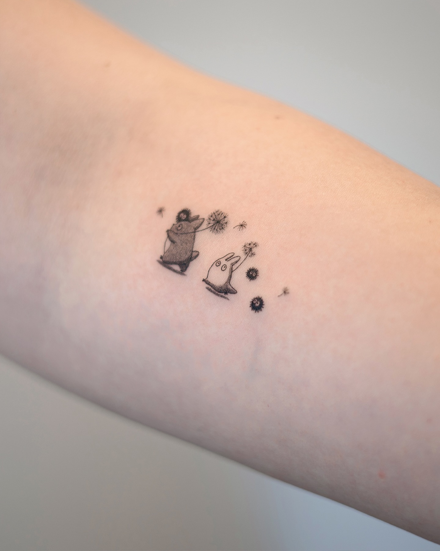 Totoro with Dandelion Tattoo