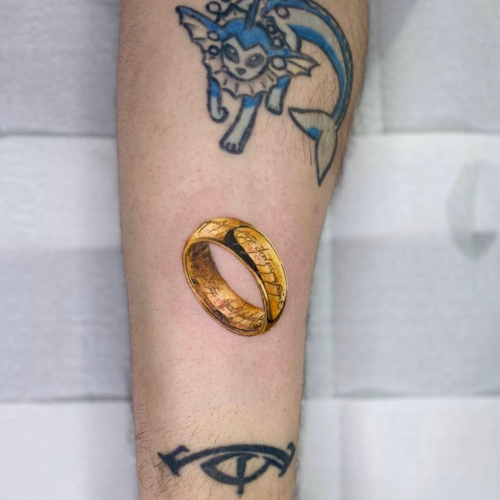 Lord of the Rings Gold Ring Tattoo