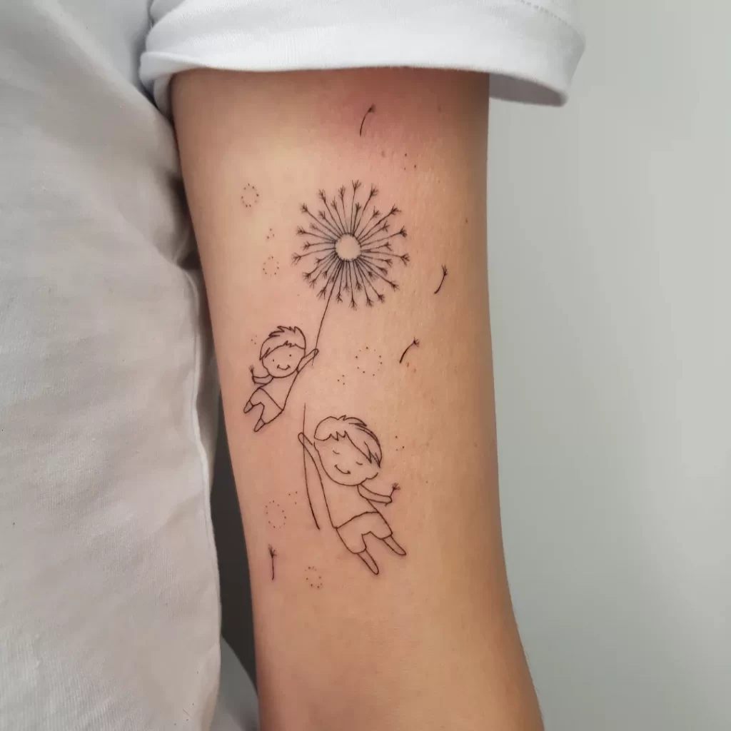 Whimsical Children and Dandelion