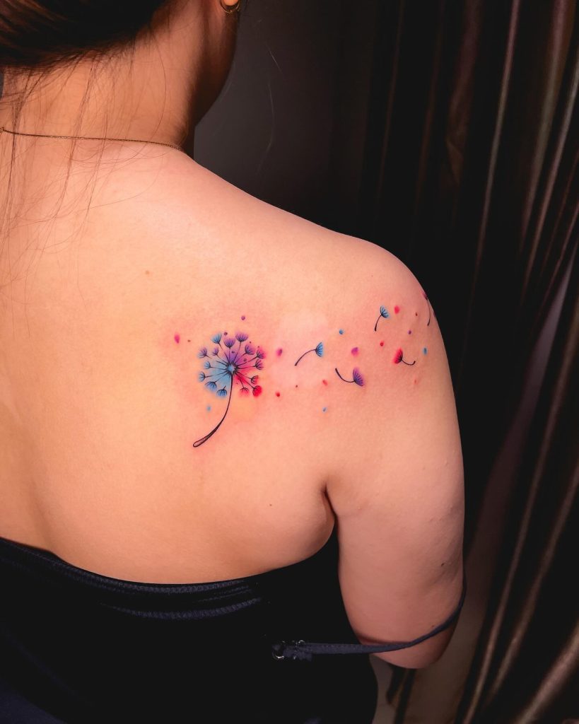 Watercolor Shoulder Dandelion